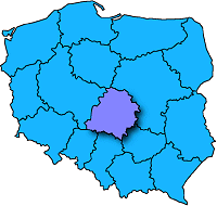 Mapa Polski - woj. łódzkie